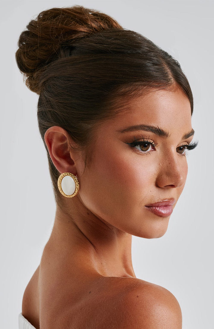 Brincos Eloise - Marfim/Dourado