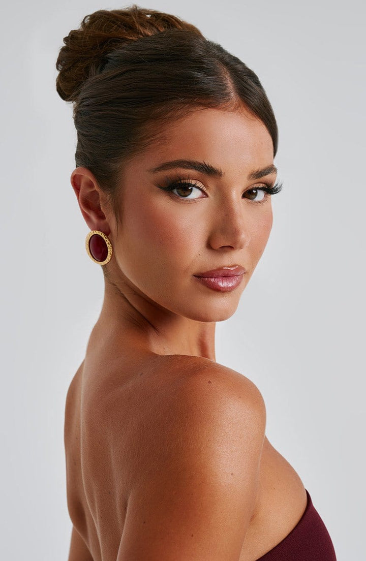 Brincos Eloise - Vermelho/Dourado