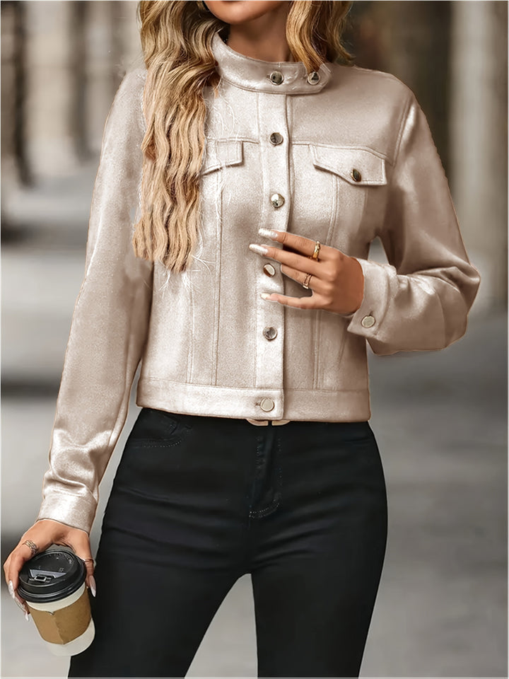 Casaco Slavica Vintage com Mangas Longas e Botões à Frente