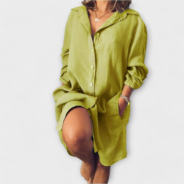 Blusa de linho casual para uso diário