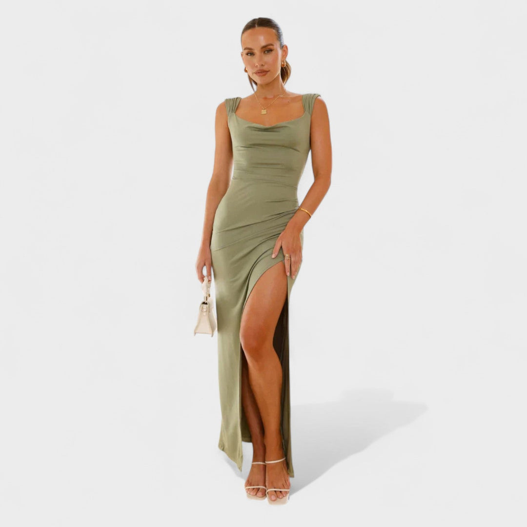 Sarella - Vestido comprido com costas abertas e laço