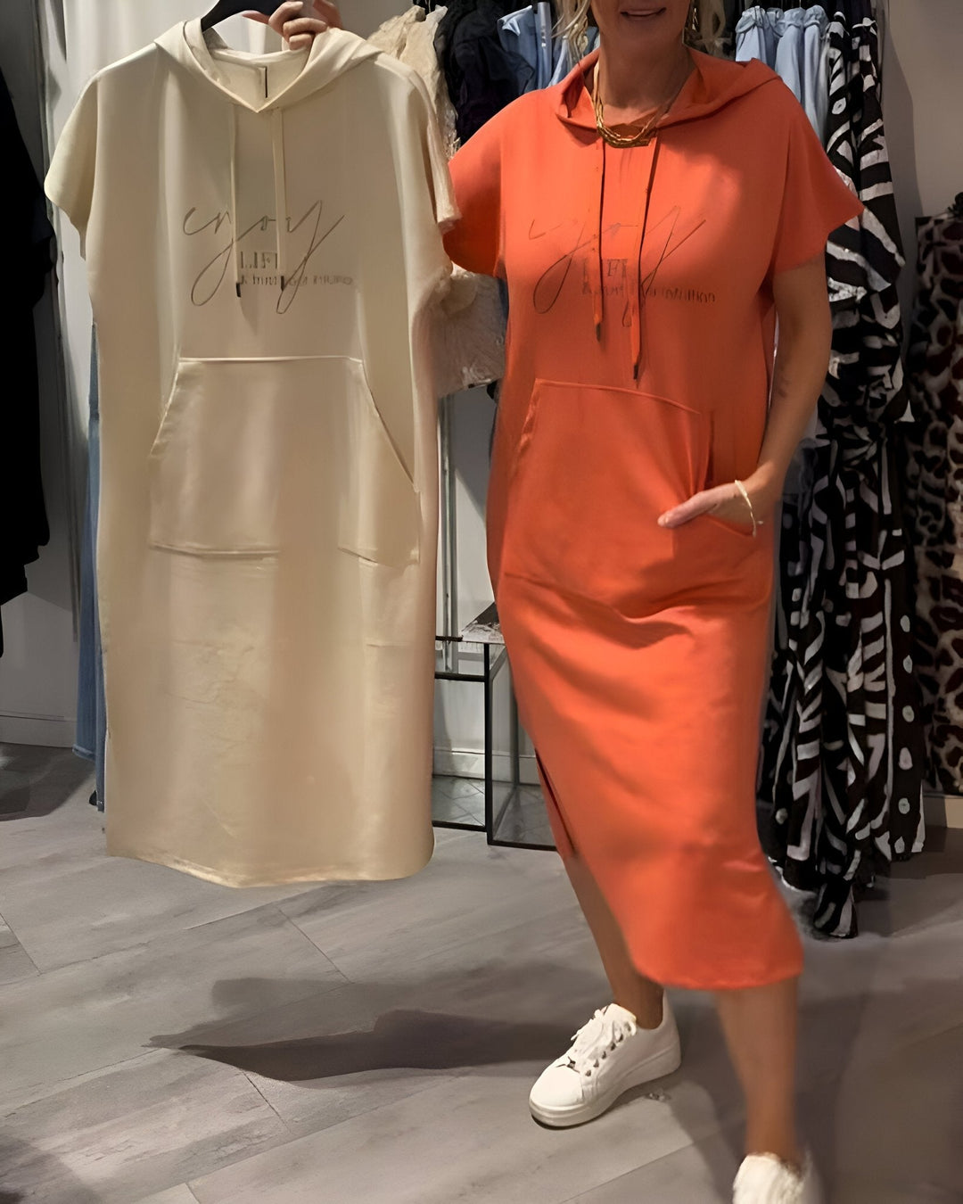 Saskia™ | Vestido casual com capuz