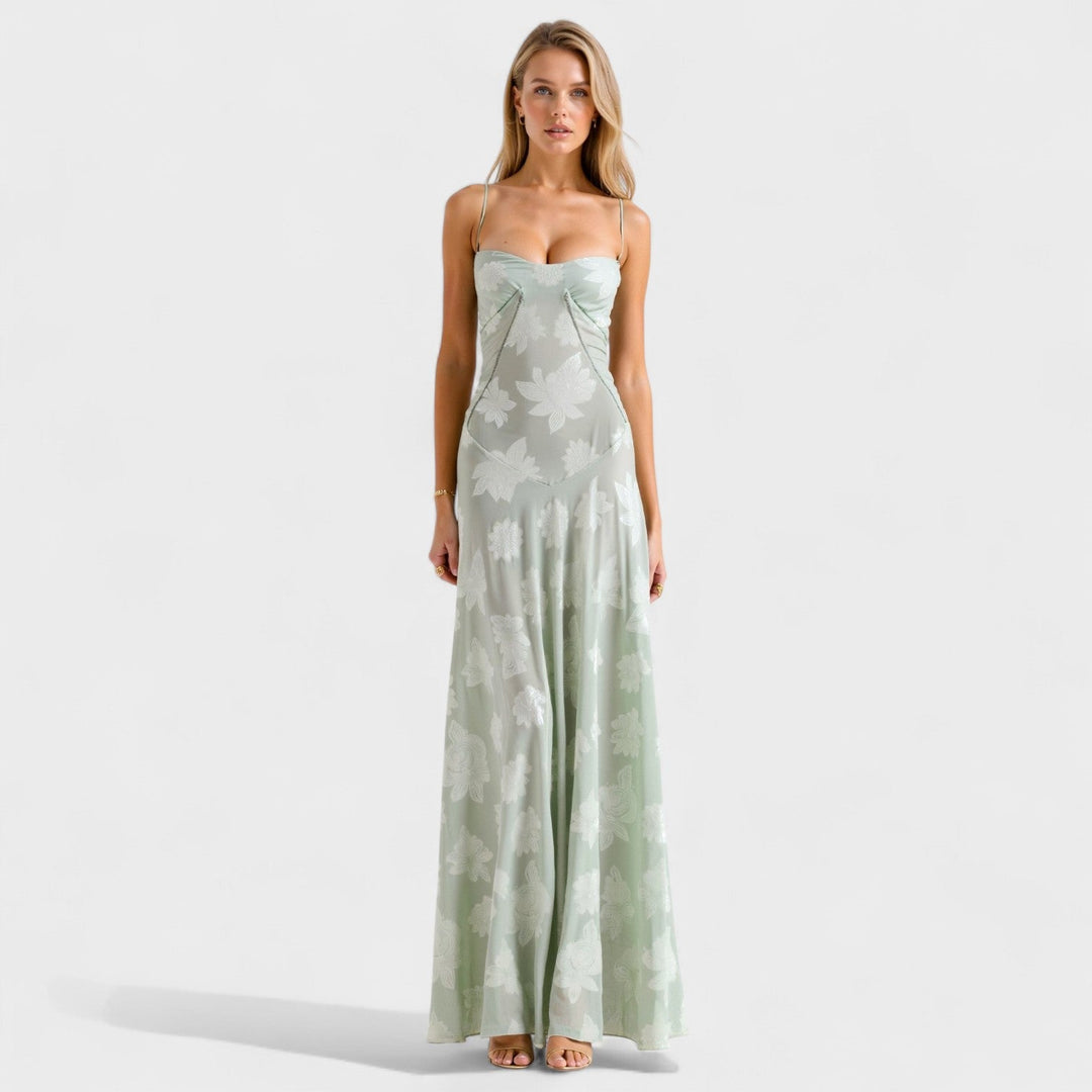 Verona - Vestido maxi em renda floral