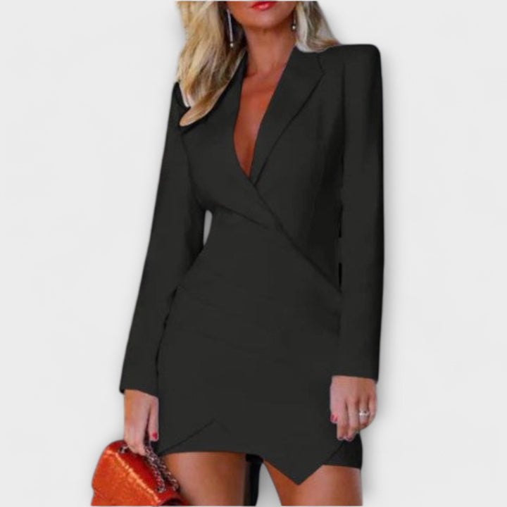 Vestido blazer de manga comprida para mulher